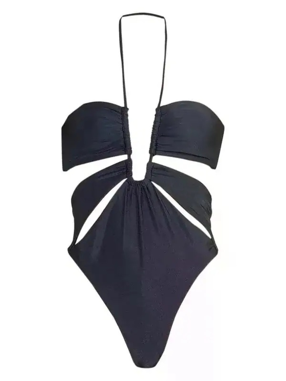 NWT Cult Gaia Hollis Black Cutout Halter One-Piece Swimsuit New Bikini Small